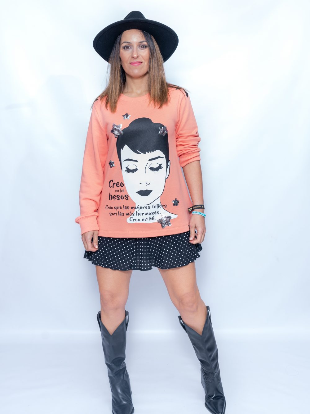 Sudadera "Audrey Coral"