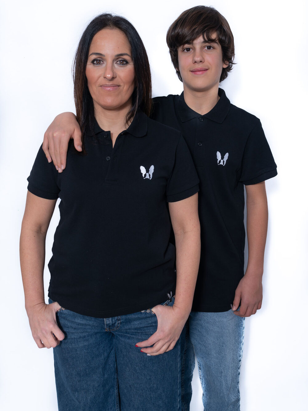 Polo de piqué bordado "Lola Man" black