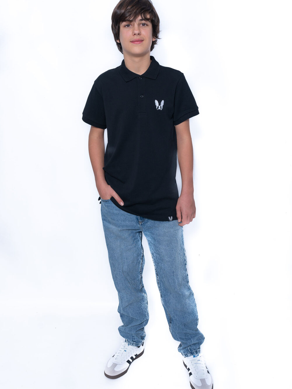 Polo de piqué bordado "Lola Man" black