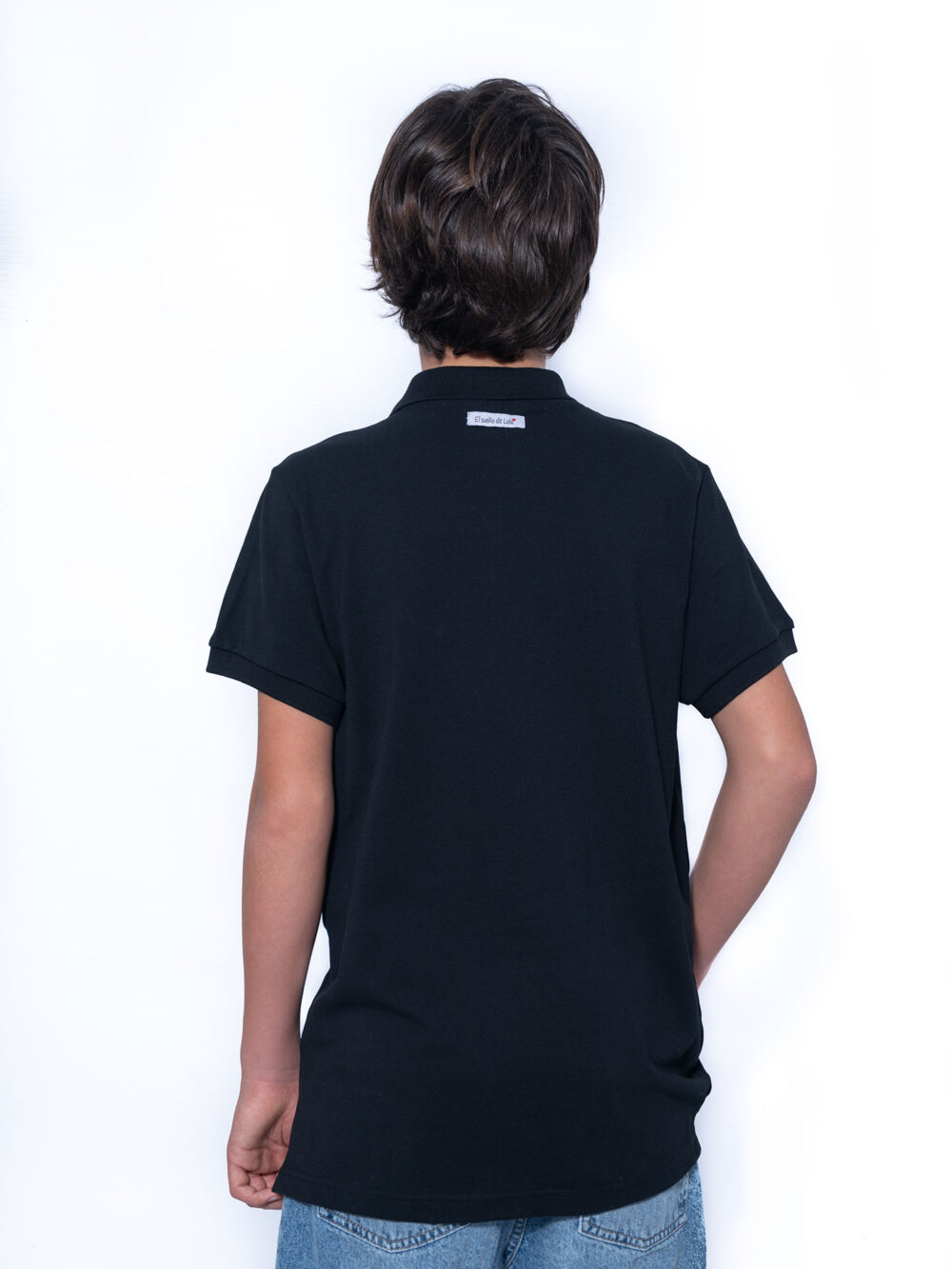 Polo de piqué bordado "Lola Man" black