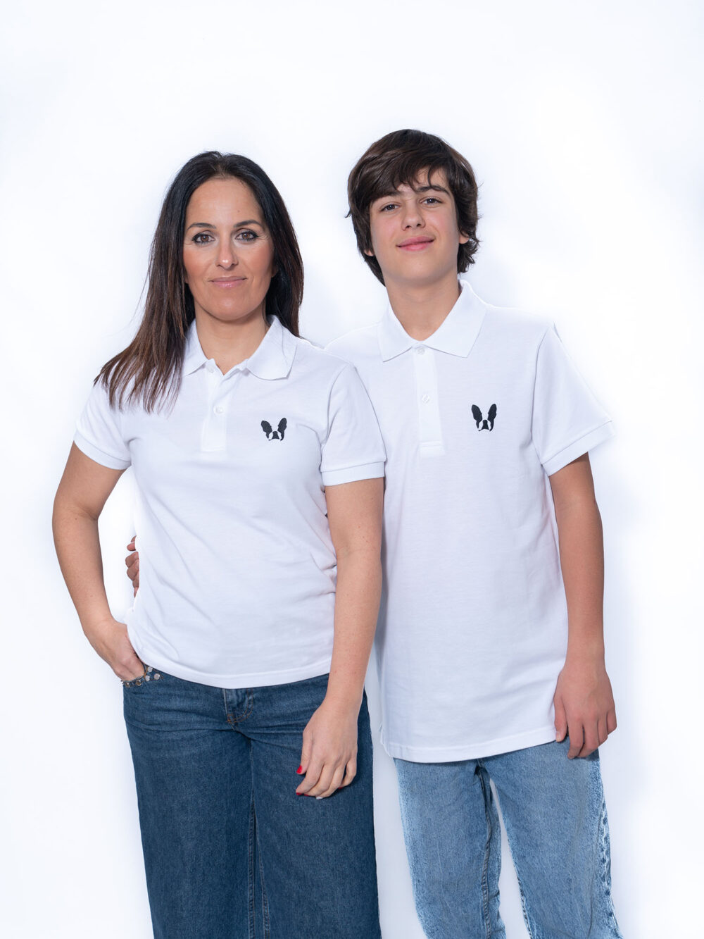 Polo de piqué bordado "Lola Man" white