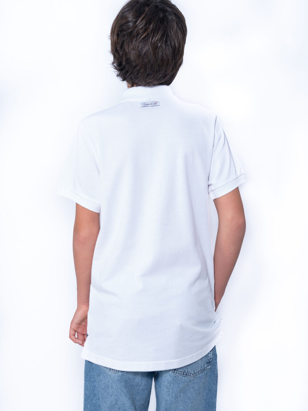 Polo de piqué bordado "Lola Man" white