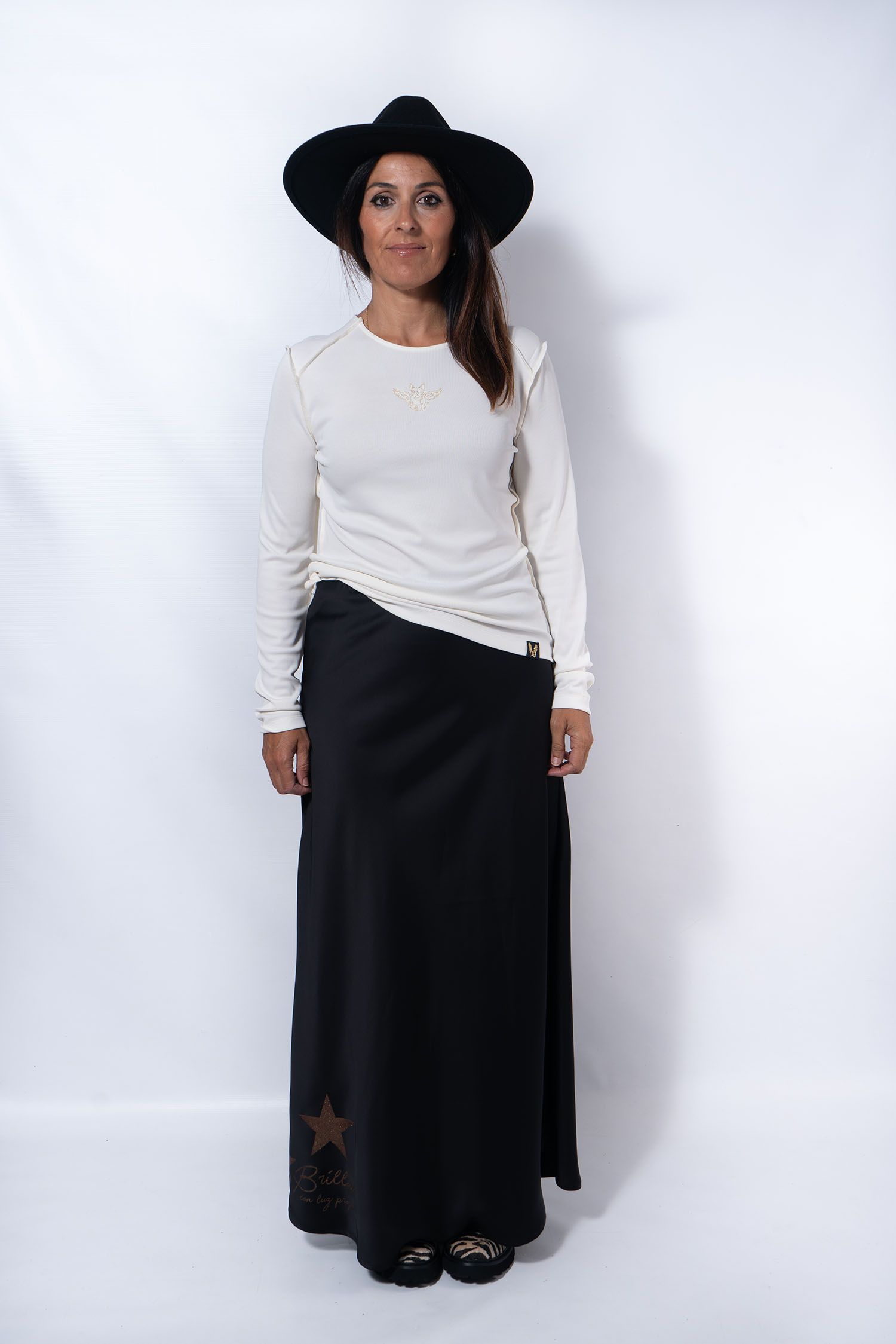 Falda “Brillas” negra